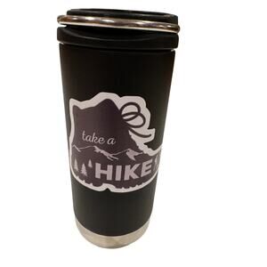 Klean Kanteen 12oz Insulated Coffee Drink Tumbler Black W Cafe Loop Cap